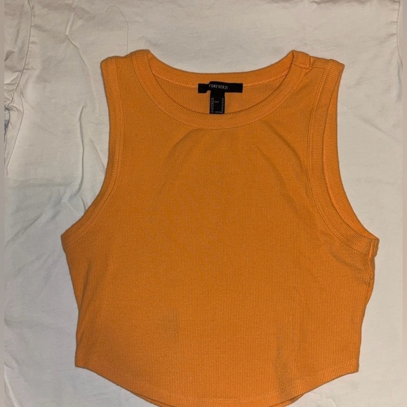 (M) Forever 21 Ribbed Orange Crop Top - Picture 4 of 4